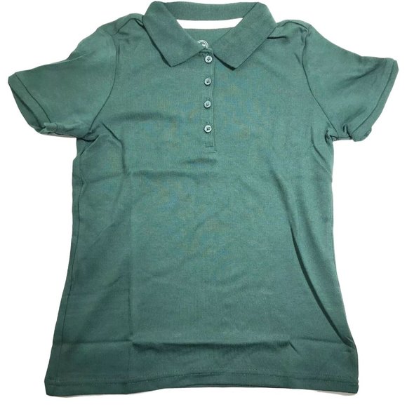 Wonder Nation Girls Uniform Short Sleeve Polo-style Green L Tagless Comfort - Picture 1 of 12